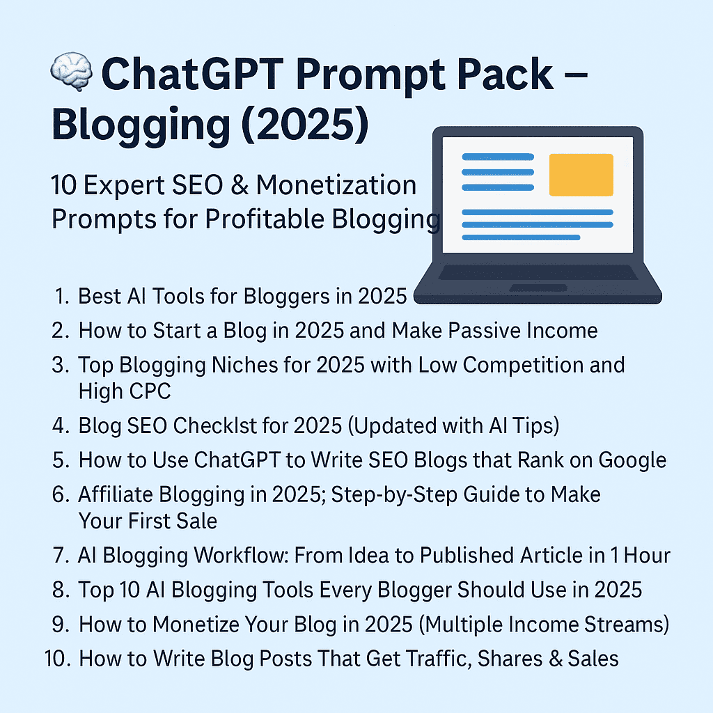 blogging prompt pack 2025 Blogging Prompt Pack 2025